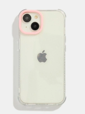 Glitter case with pink camera ring