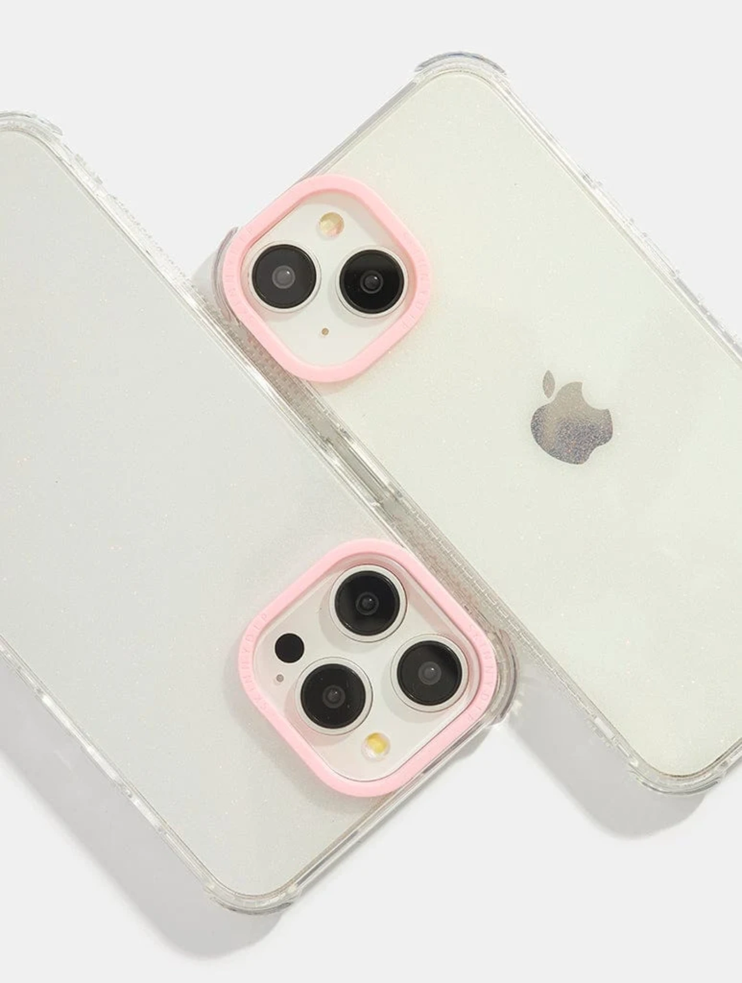 Glitter case with pink camera ring
