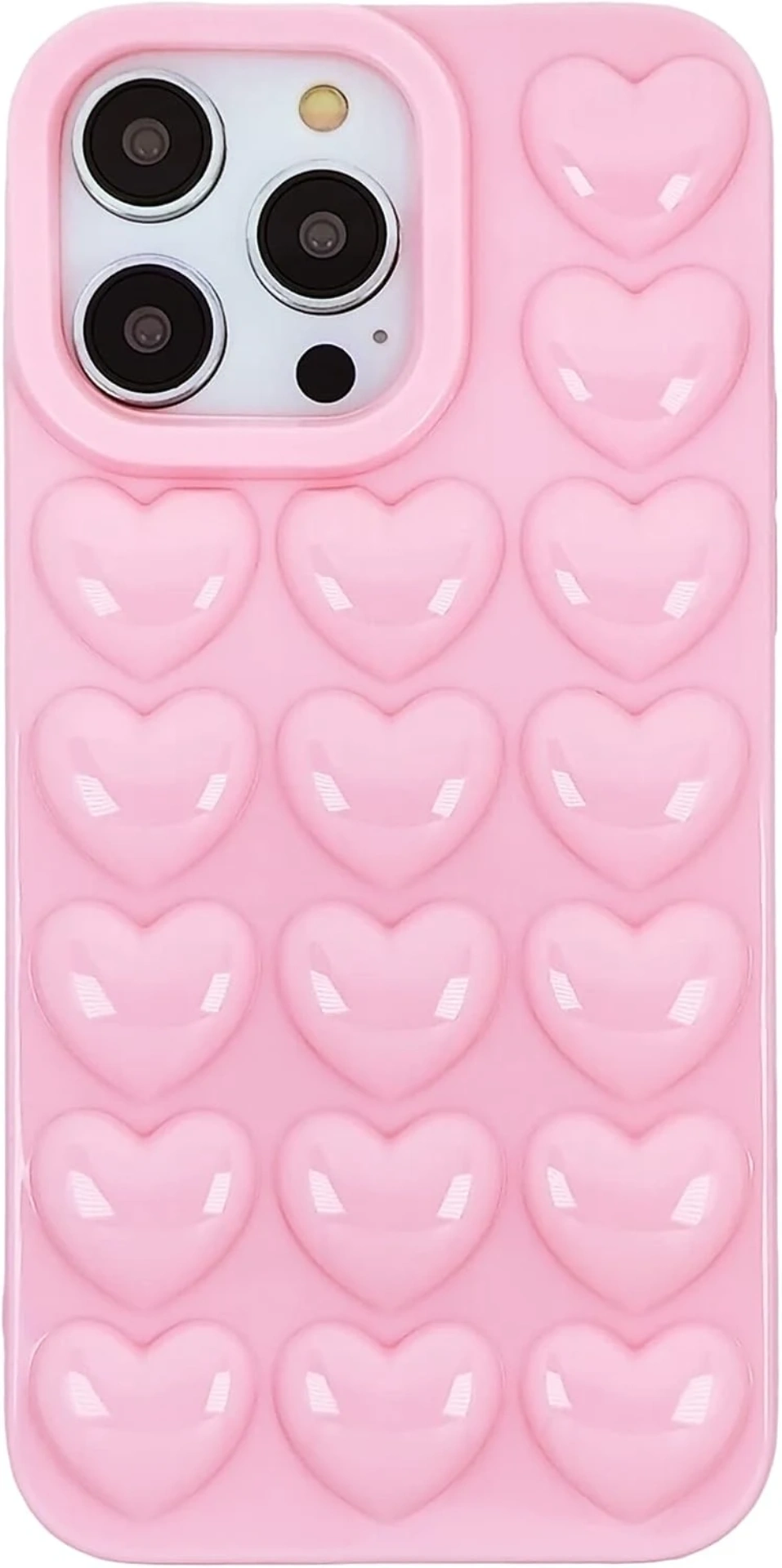 Pink 3D hearts case