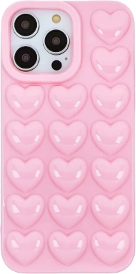 Pink 3D hearts case