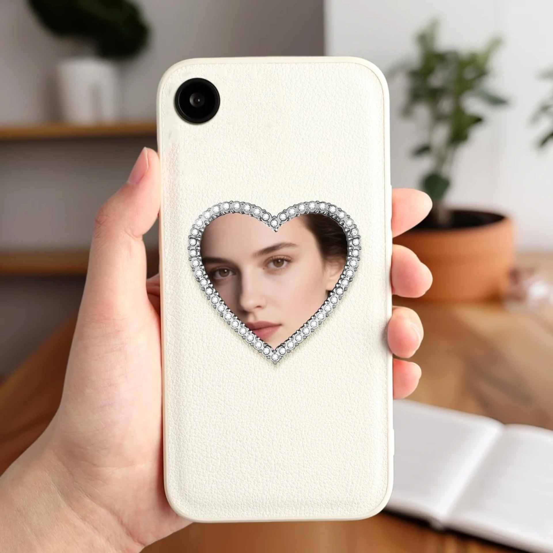 Rhinestone heart mirrors