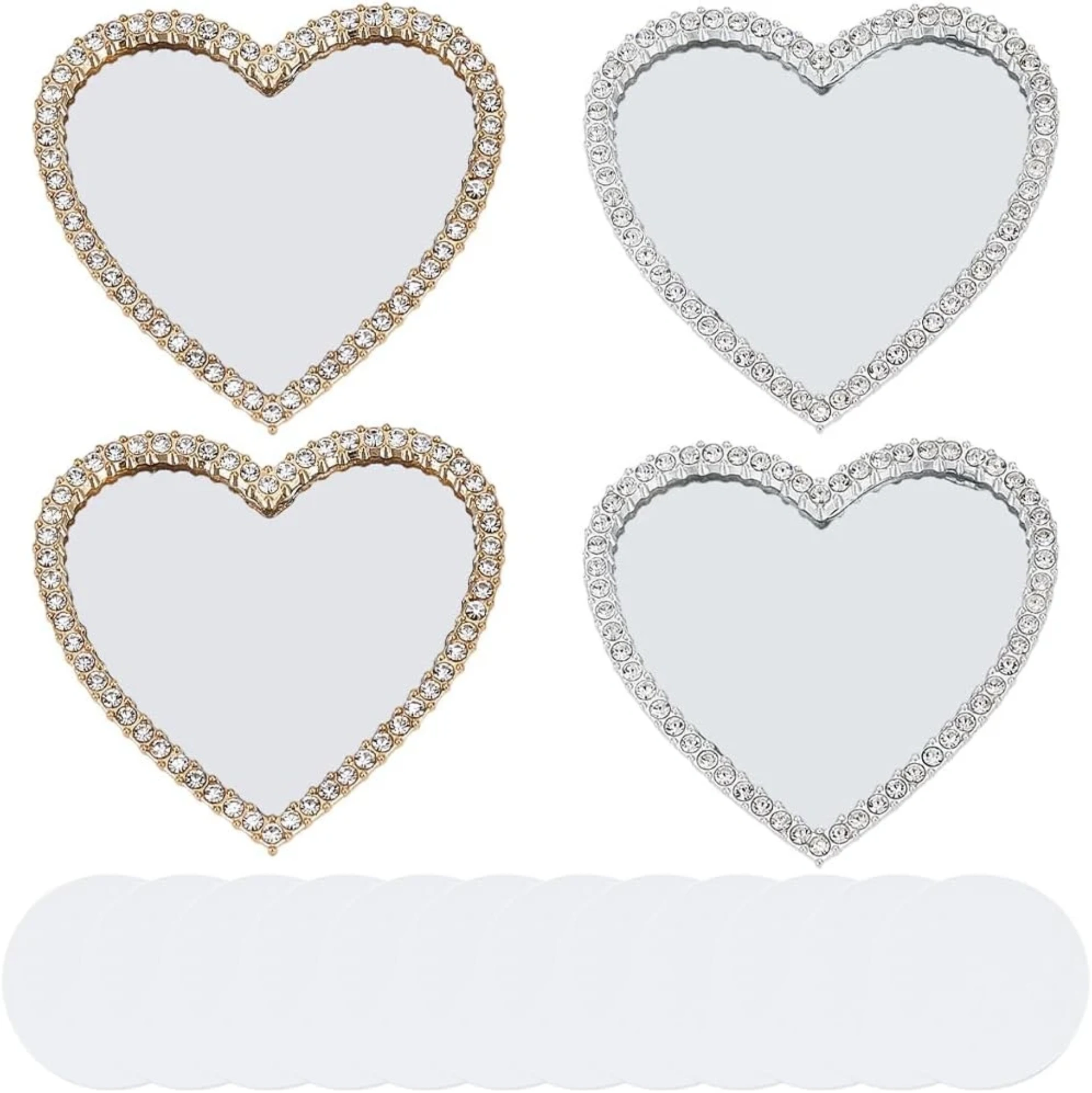 Gold & silver heart mirrors