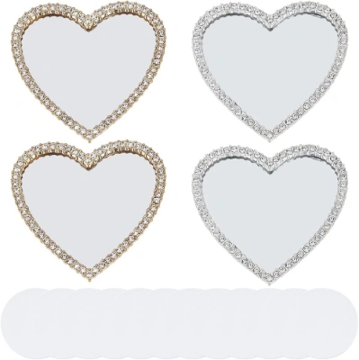 Gold & silver heart mirrors