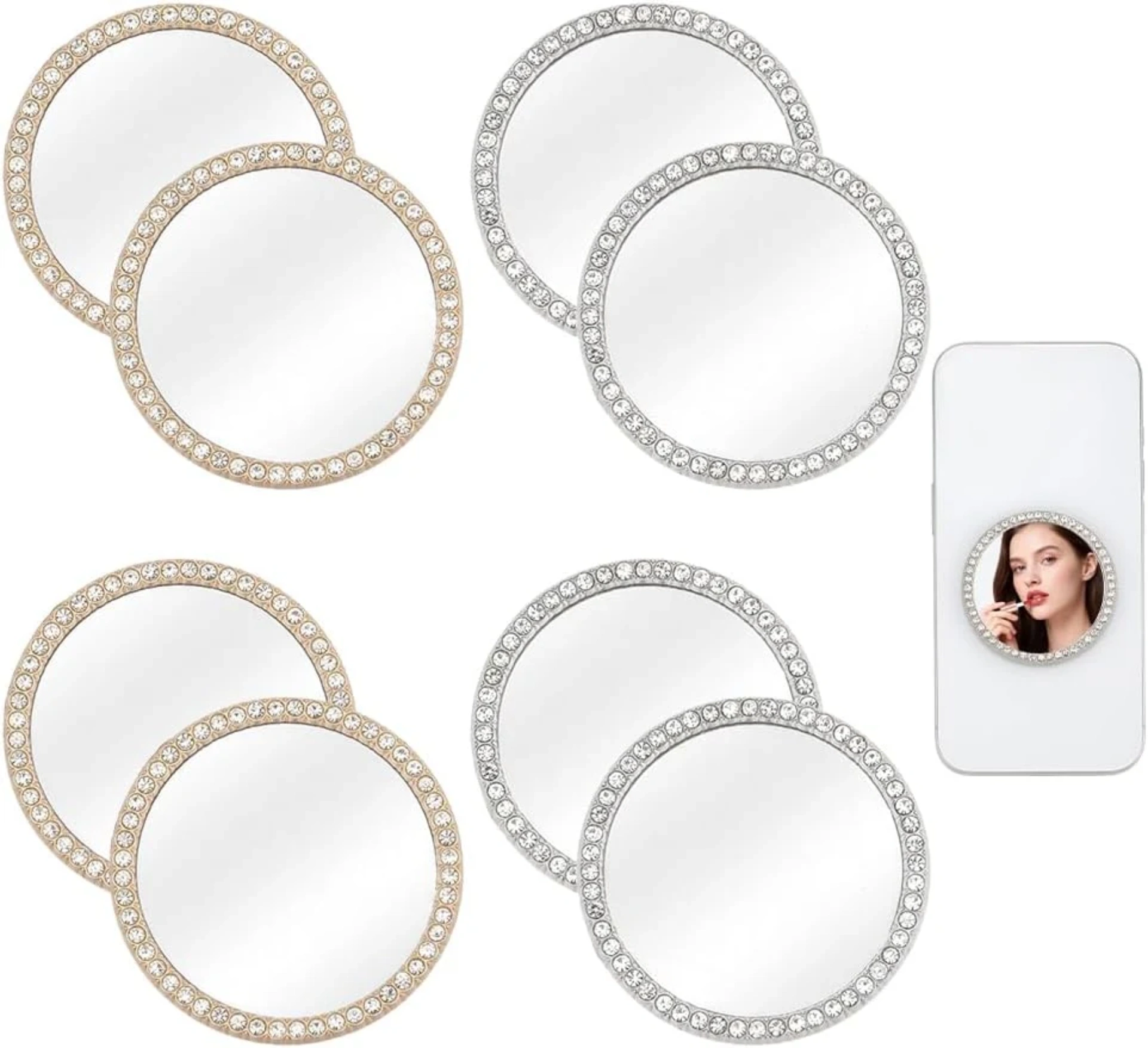 Rhinestone mini mirror set