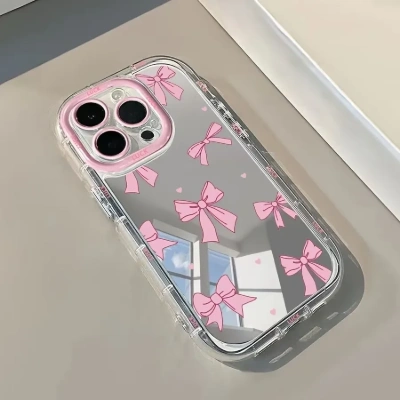 Pink bow mirror case
