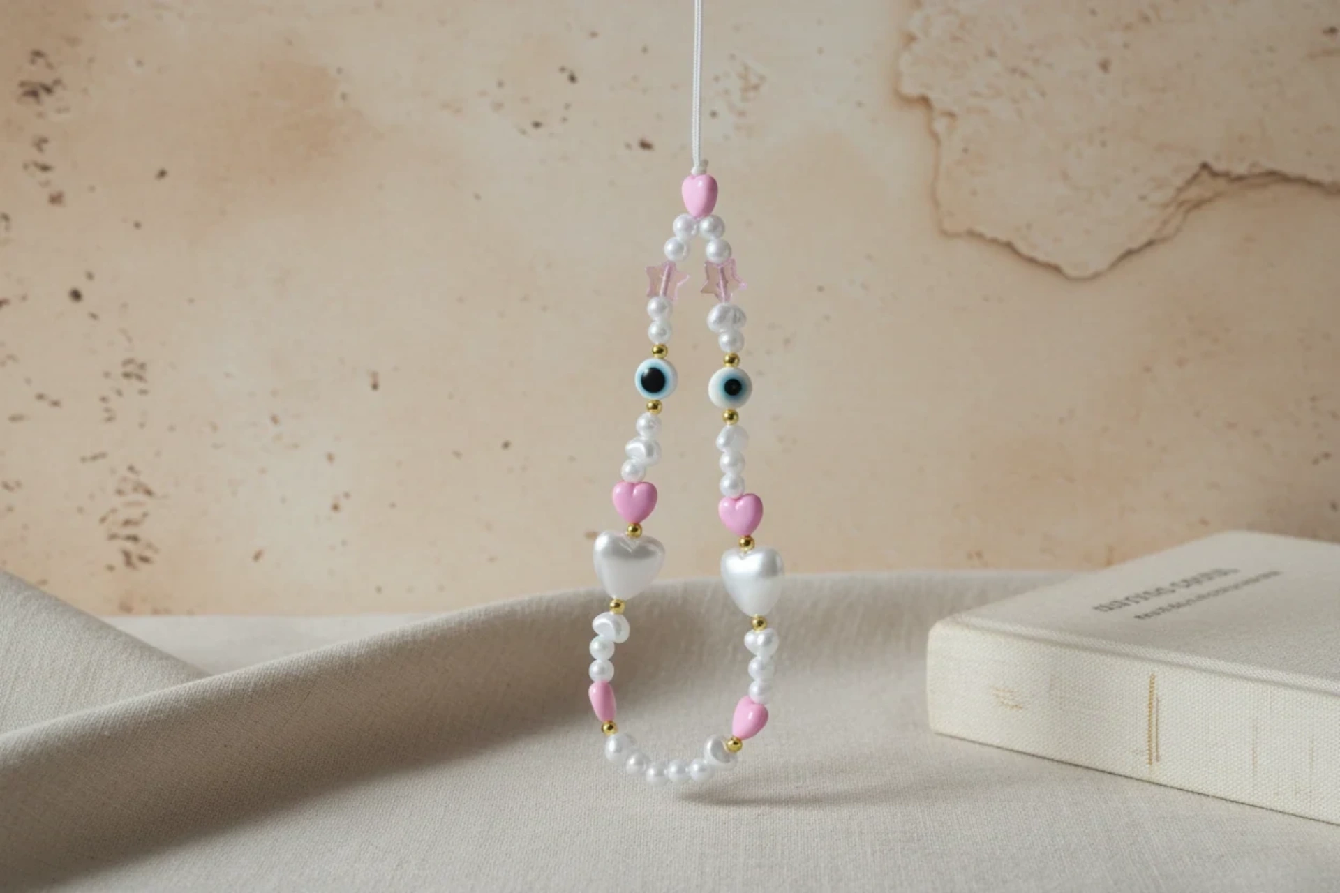Pearl & Pink Heart Strap