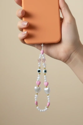 Pearl & Pink Heart Strap