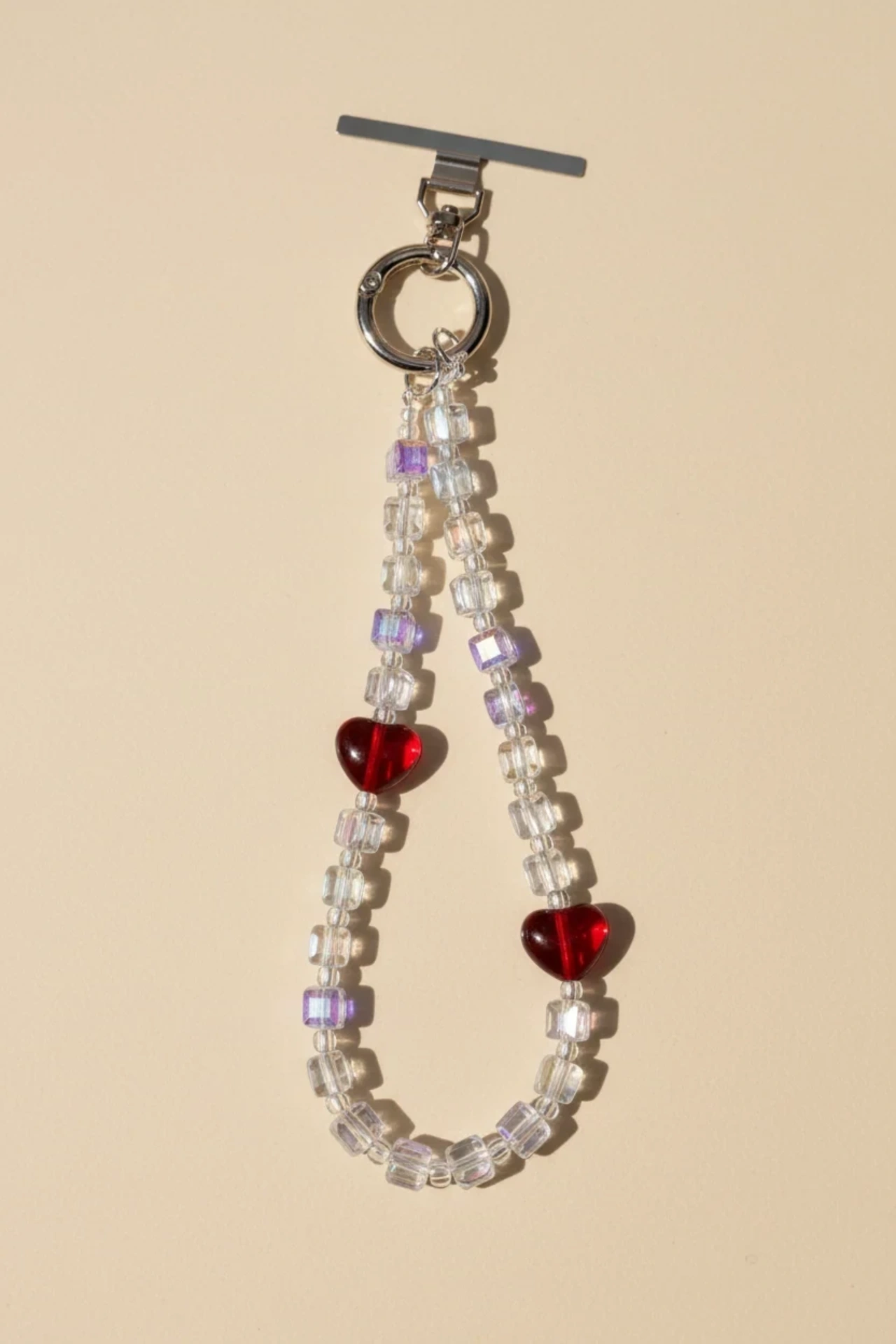 Red Glass Heart Strap