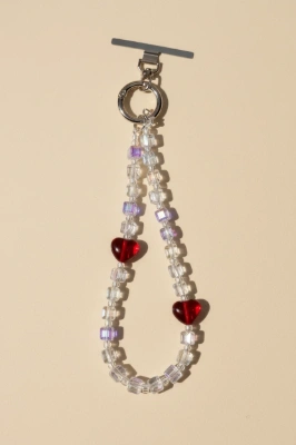 Red Glass Heart Strap