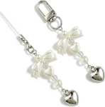 Bow & Silver Heart Charm