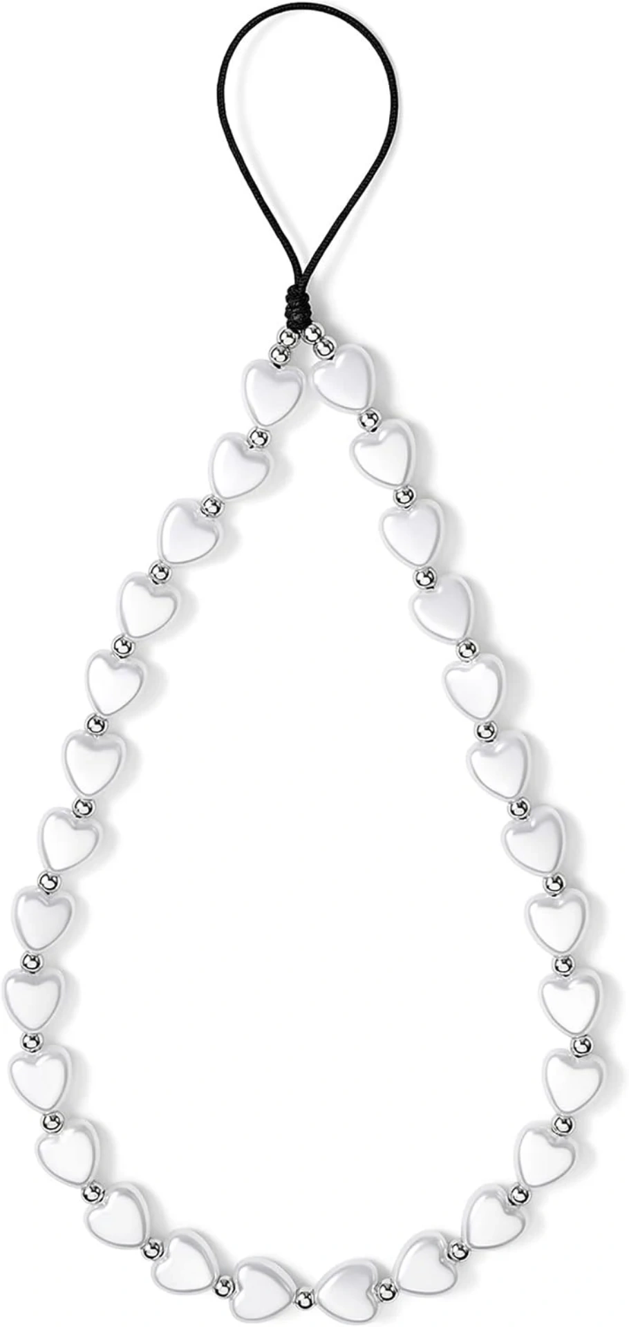 White Heart Bead Strap