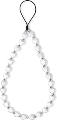 White Heart Bead Strap