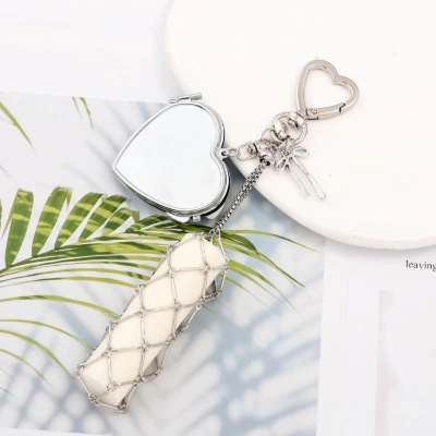 Lip gloss holder heart silver
