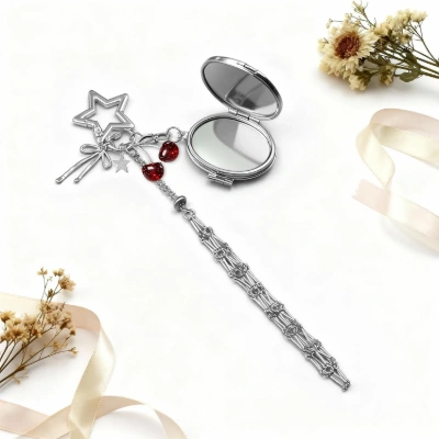 Lip gloss holder cherry silver