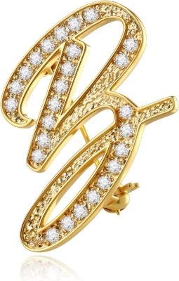 Zircon initial brooch