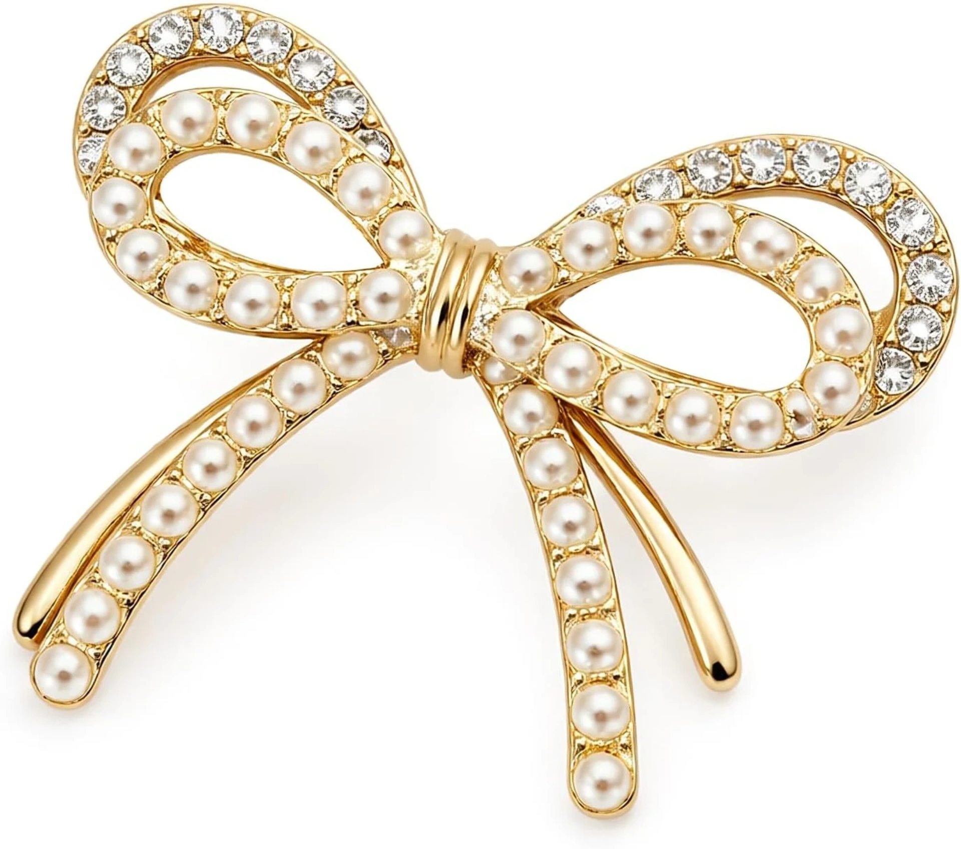Pearl bow brooch
