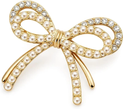 Pearl bow brooch