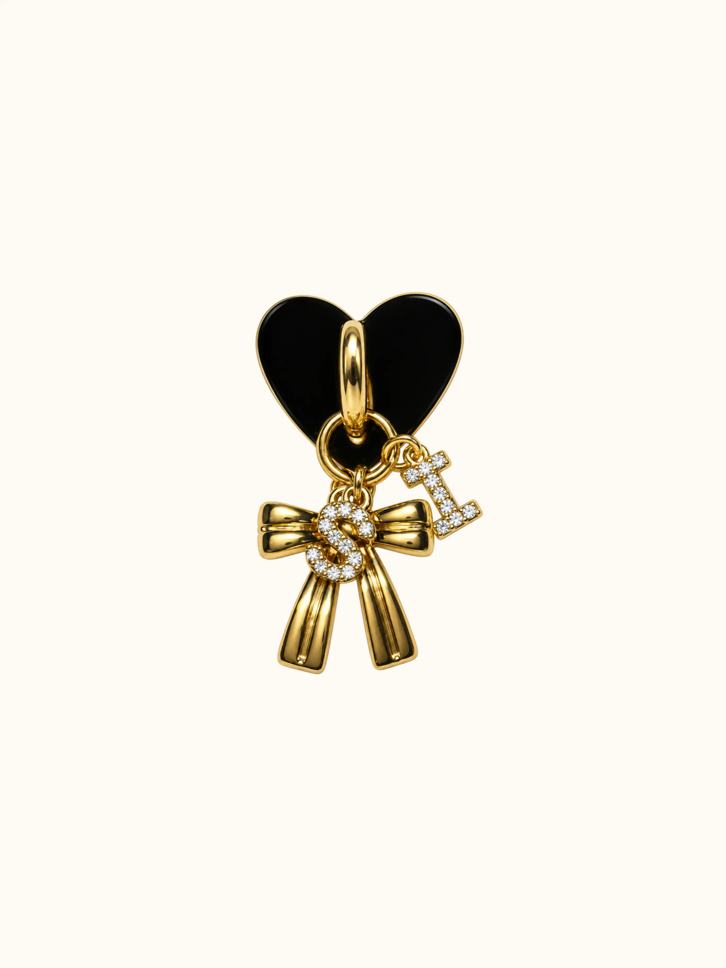 Afbeeldingen van Gepersonaliseerde Hart Hanger met 2 Bedels