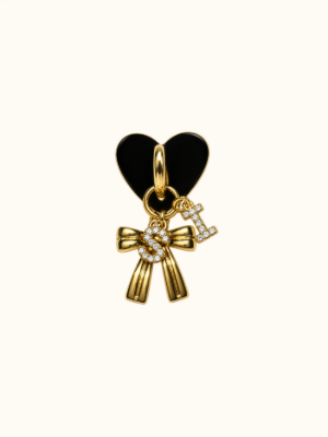 Afbeeldingen van Gepersonaliseerde Hart Hanger met 2 Bedels