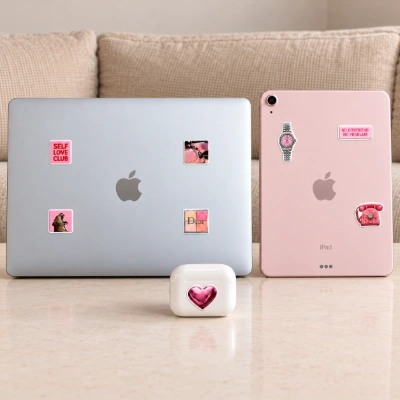 Afbeeldingen van Roze Girl 3D Stickervellen