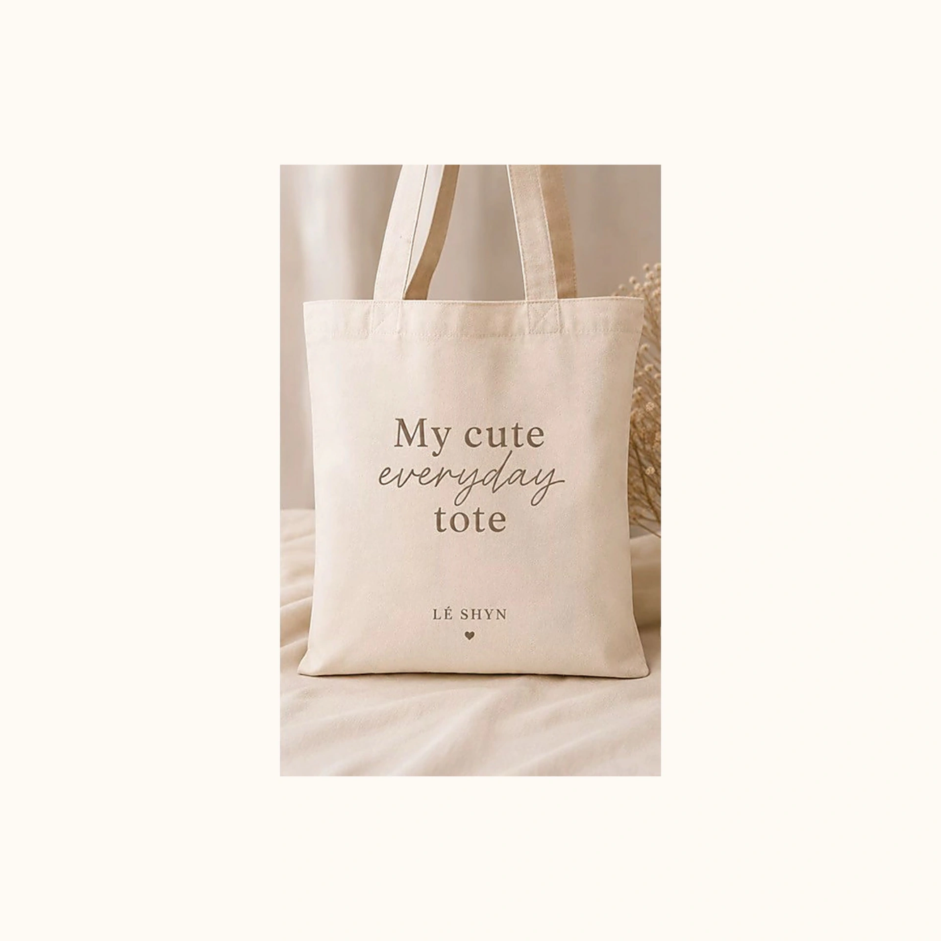 Afbeeldingen van Tote Bag Roze & Bruin Letters