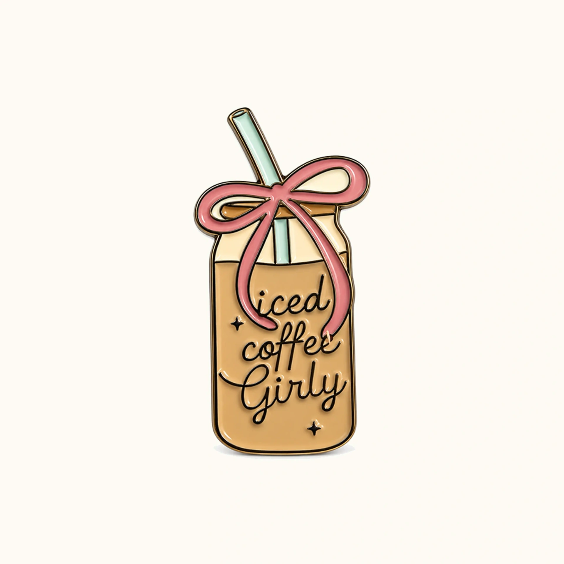 Afbeeldingen van Iced Coffee Girly Beker Metalen Sticker