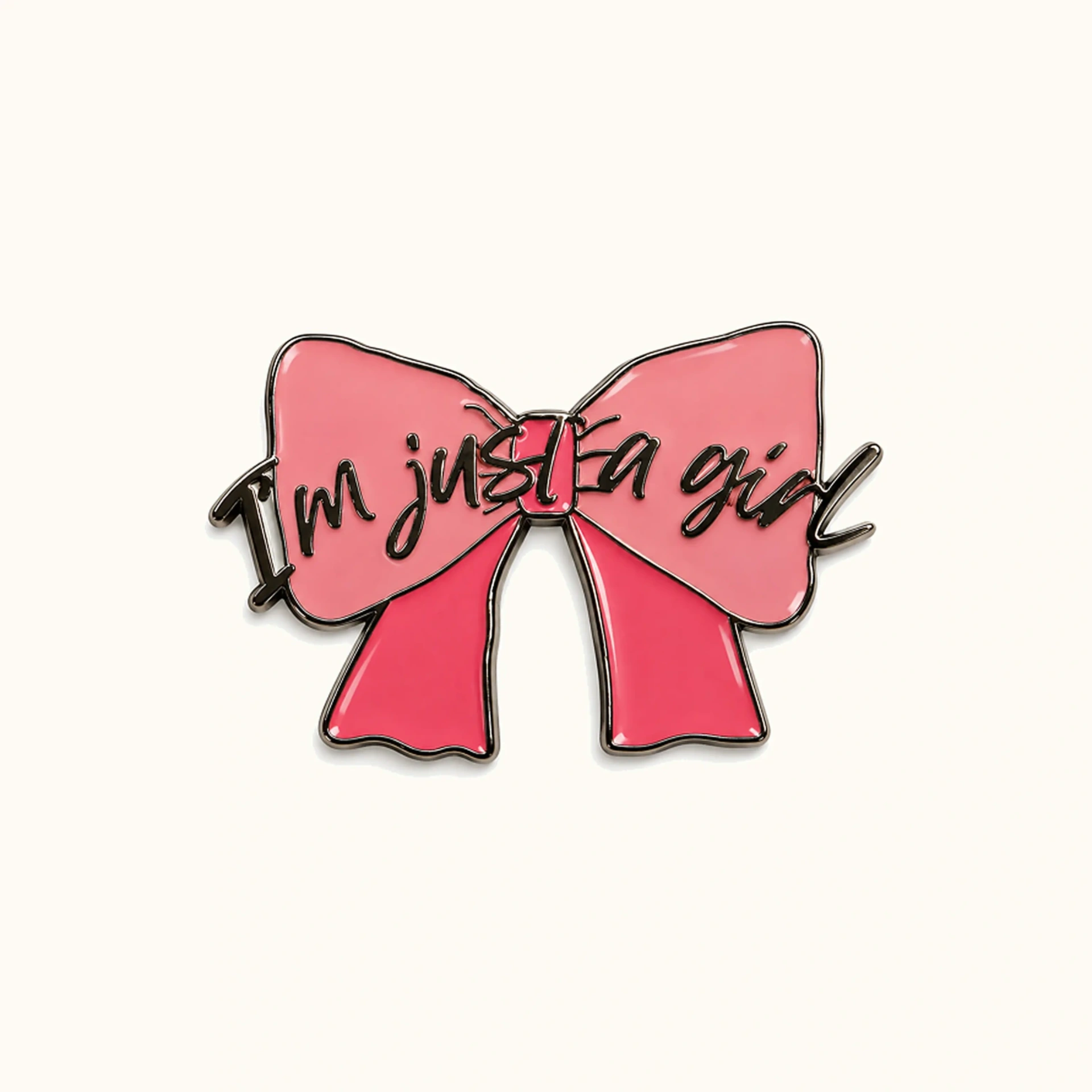 Afbeeldingen van I´m Just a Girl Strik Metalen Sticker