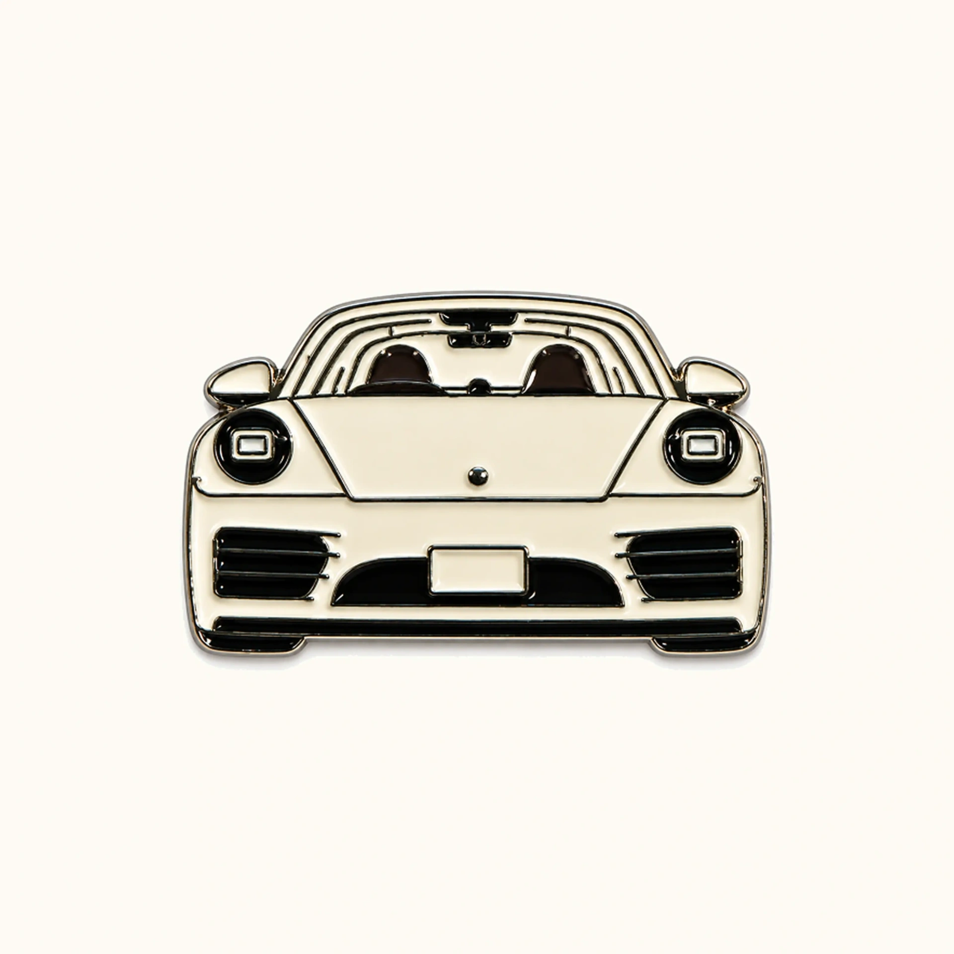 Afbeeldingen van Witte Porsche Metalen Sticker