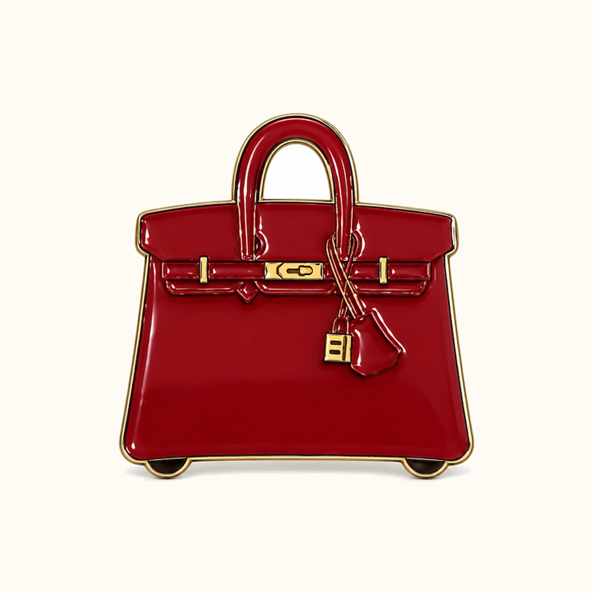 Afbeeldingen van Bordeaux tas Metalen Sticker
