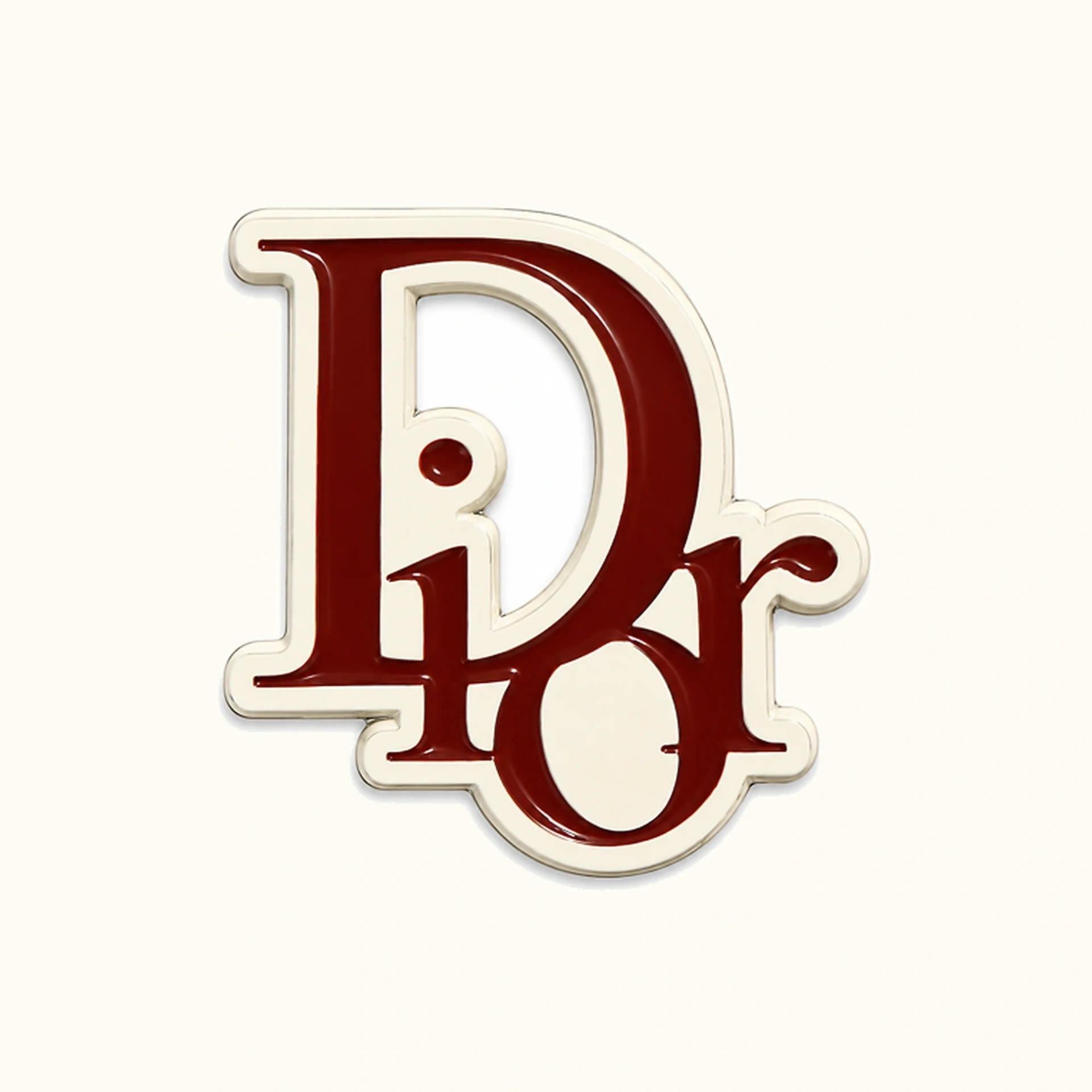 Afbeeldingen van Burgundy Dior Metalen Sticker