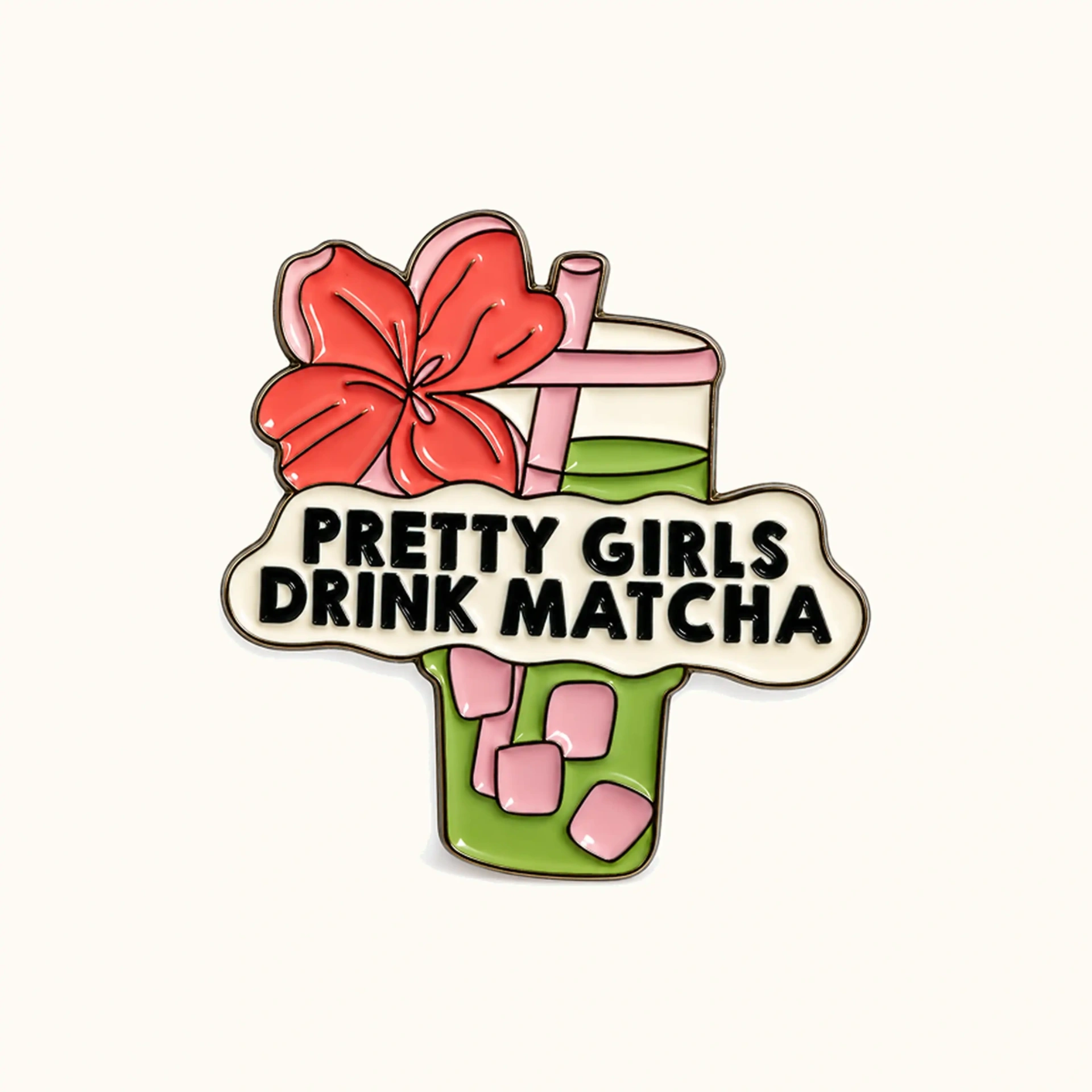Afbeeldingen van Pretty Girls Drink Matcha Metalen Sticker