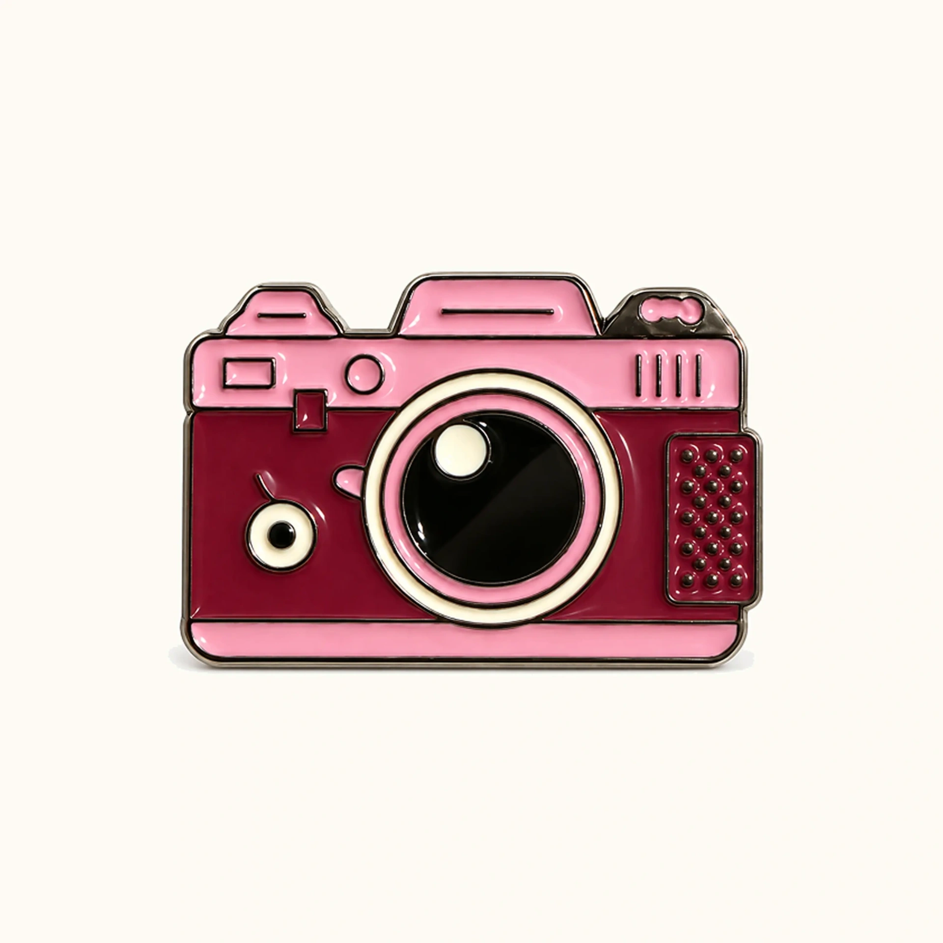 Afbeeldingen van Roze Camera Metalen Sticker