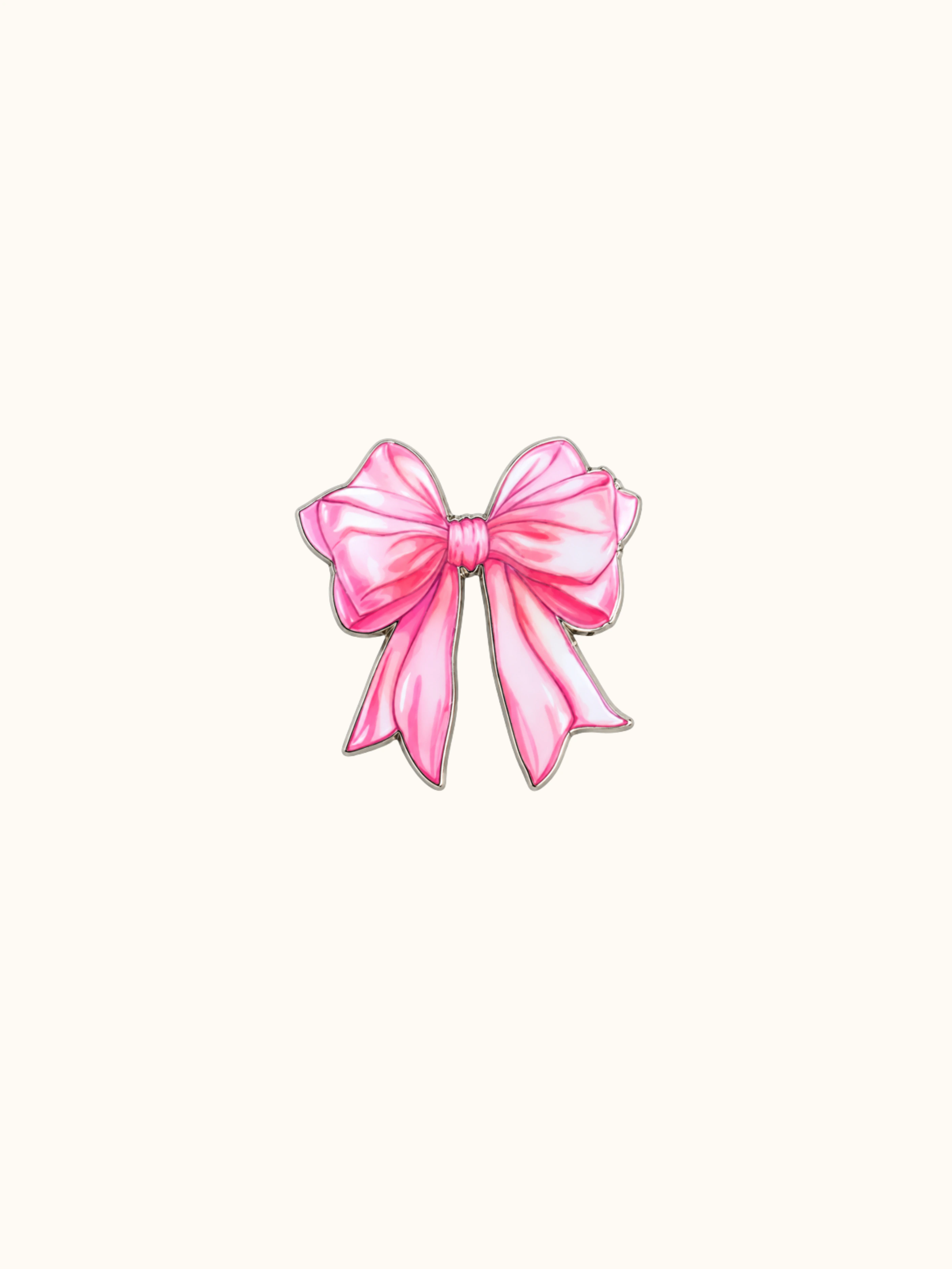 Roze strik metalen sticker