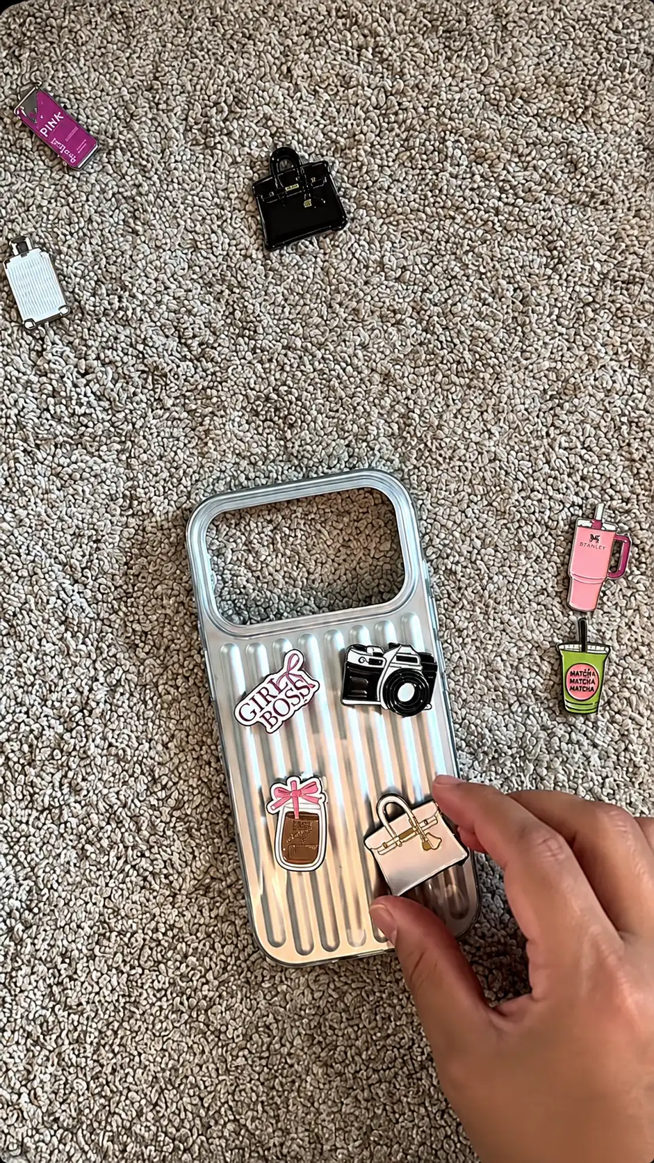 Glinsterend telefoonhoesje met stickers