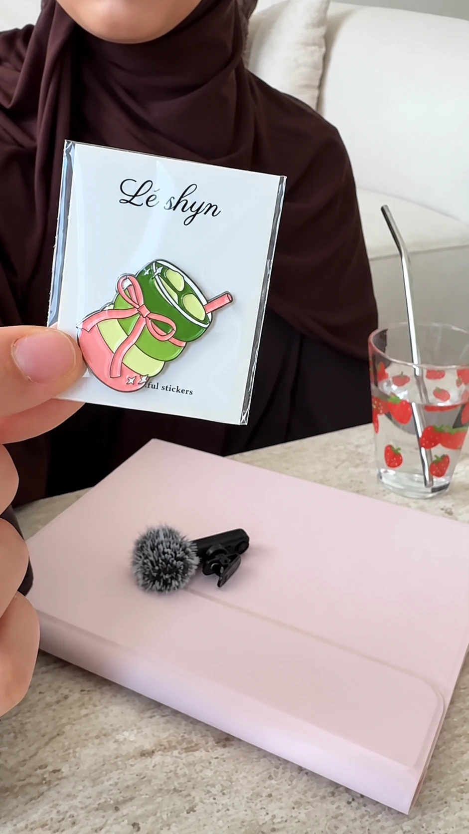 Matcha sticker op een telefoonhoesje
